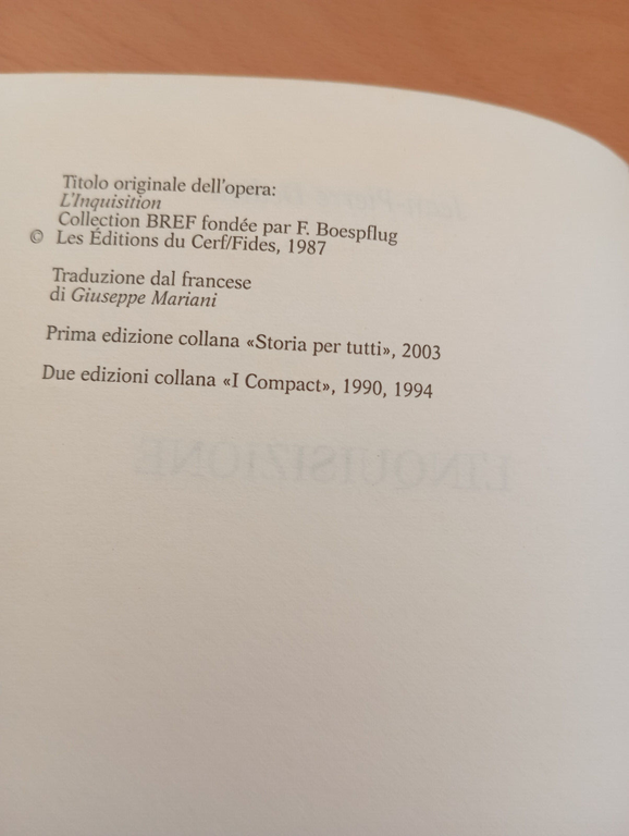 L'inquisizione, Jean-Pierre Dedieu, San Paolo, 2003