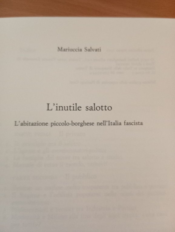 L'inutile salotto, Mariuccia Salvati, Bollati Boringhieri, 1993