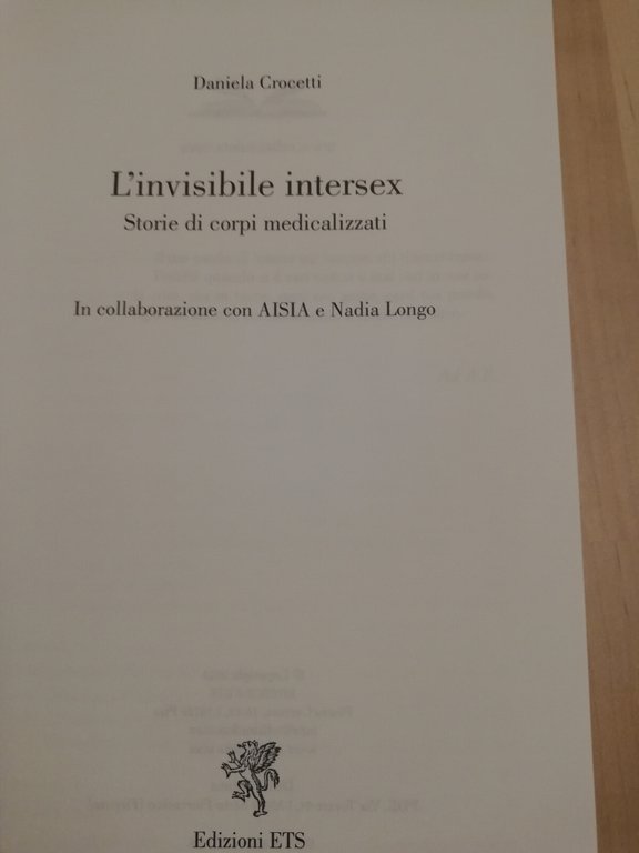 L'invisibile intersex. Storie di corpi medicalizzati, Daniela Crocetti, 2013 ETS | Immagine Gallery 10