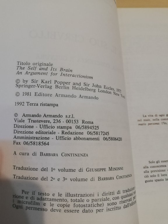 L'Io e il suo cervello volume 1, K. Popper - …