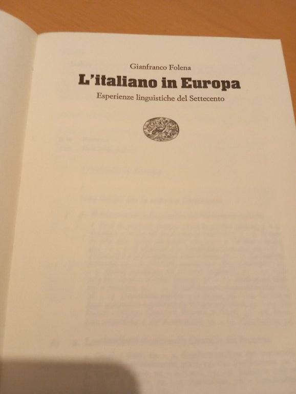 L'italiano in Europa, Gianfranco Folena, Einaudi, 1983