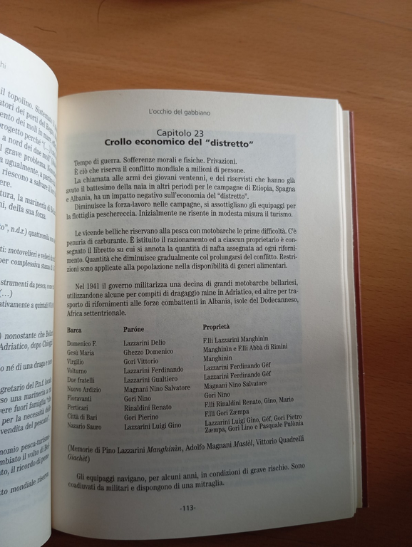L'occhio del gabbiano Nascita sviluppo declino una grande marineria Mario …