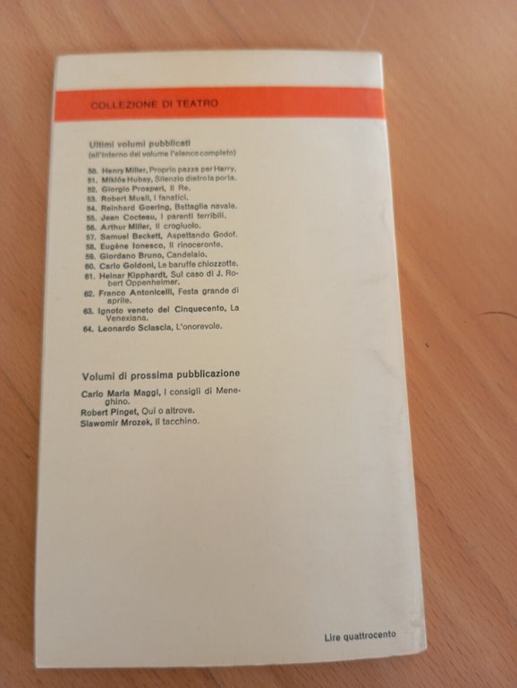 L'onorevole, Leonardo Sciascia, Einaudi teatro, 1965