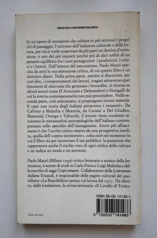 L'opera imminente, Paolo Mauri, Einaudi, 1998