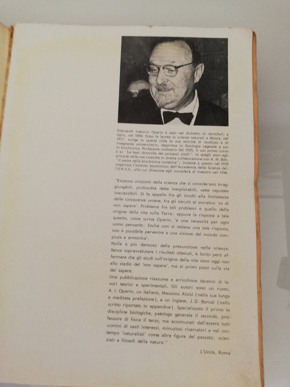 L'origine della vita sulla Terra, Alekandr I. Oparin, 1961, Boringhieri