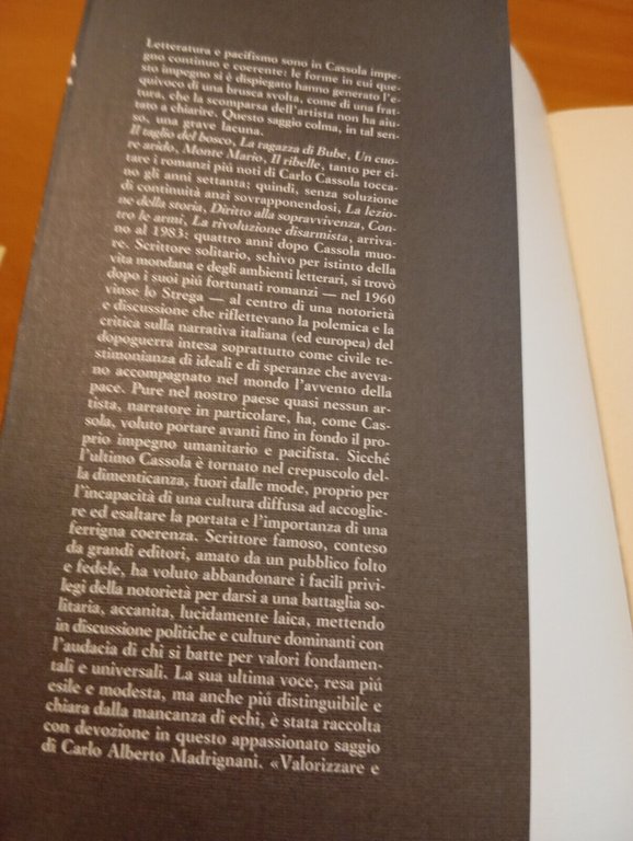 L'ultimo Cassola, Carlo Alberto Madrignani, Editori Riuniti, 1991