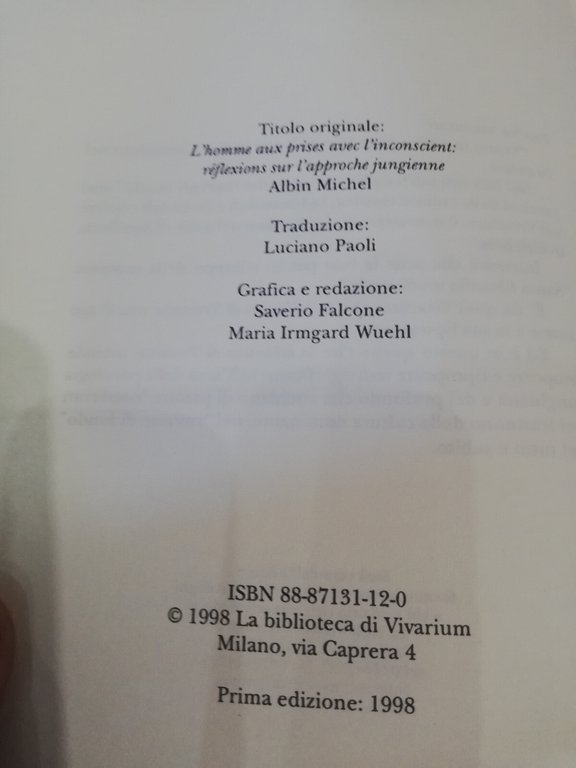 L'Uomo alle prese con l'inconscio, elie G. Humbert, 1998