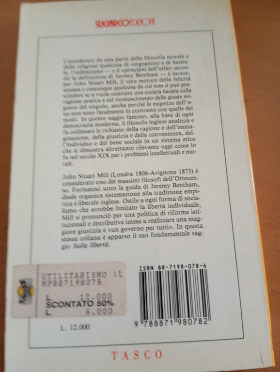 L'utilitarismo, John Stuart Mill, SugarCo, 1978