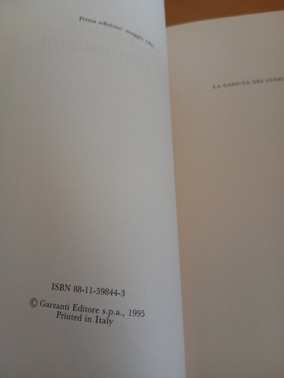 La caduta dei comunismi, Bruno Bongiovanni, Garzanti, 1995