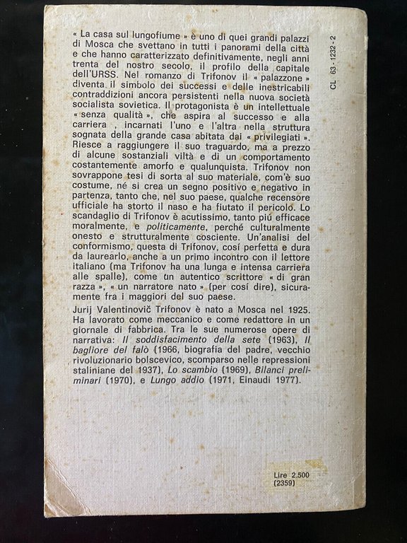 La casa sul lungofiume, Jurij Trifonov, Editori Riuniti, 1977