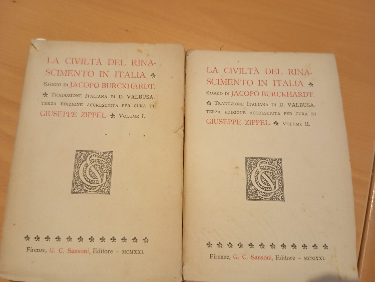 La cività del Rinascimento in Italia, 2 volumi, J. Burckhardt, …