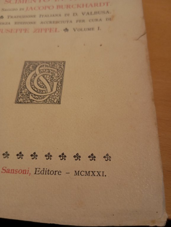 La cività del Rinascimento in Italia, 2 volumi, J. Burckhardt, …
