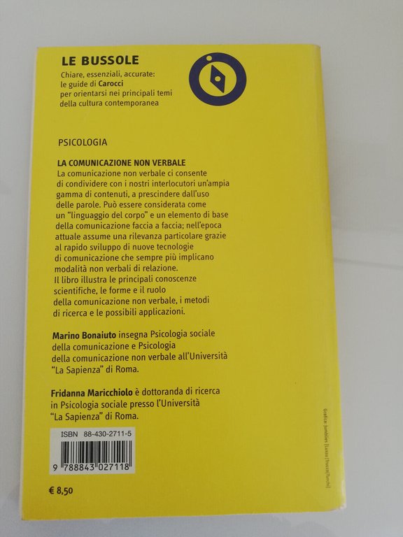 La comunicazione non verbale, Marino Bonaiuto, Fridanna Maricchiolo 2004 Carocci