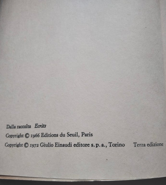 La cosa freudiana e altri scritti, Jacques Lacan, Einaudi, 1972