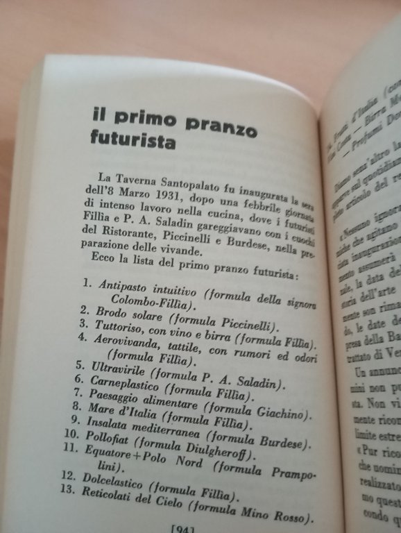La cucina futurista, Marinetti - Fillia, Longanesi, 1986