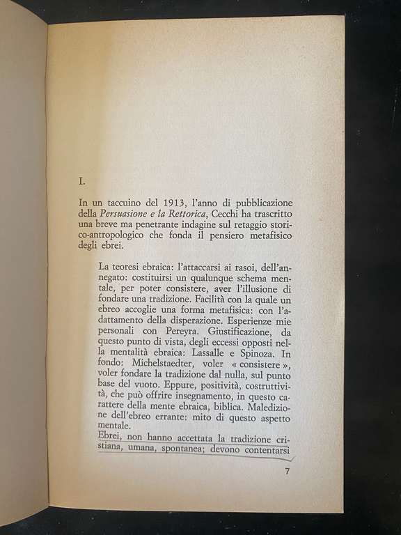 La differenza ebraica, Piero Pieri, Cappelli, 1984