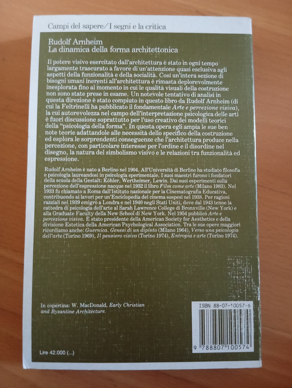 La dinamica della forma architettonica, Rudolf Arnheim, Feltrinelli, 1991 | Immagine Gallery 4