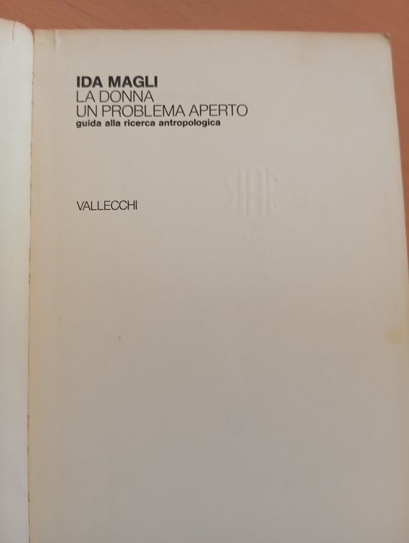 La donna un problema aperto, Ida Magli, Vallecchi, 1974 | Immagine Gallery 9