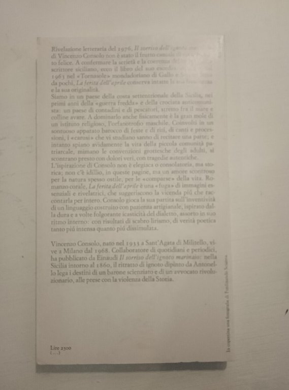 La ferita dell'aprile, Vincenzo Consolo, Einaudi, 1977