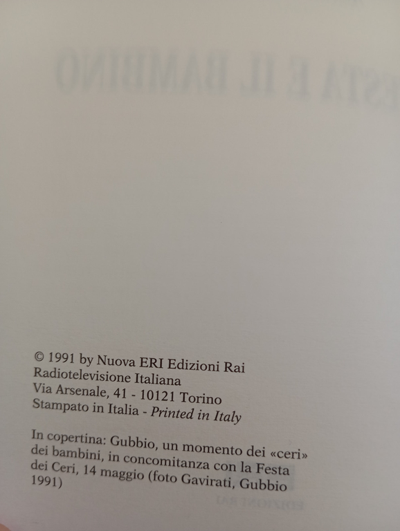 La festa e il bambino, Alfonso M. Di Nola, ERI, …