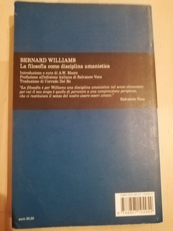 La filosofia come disciplina umanistica, Bernard Williams, 2013, Feltrinelli