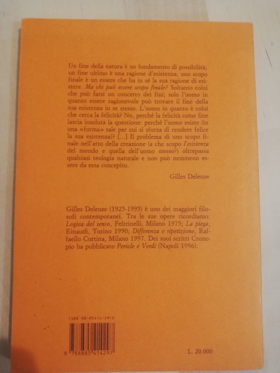 La filosofia critica di Kant, Gilles Deleuze, Cronopio, 1997, prima …