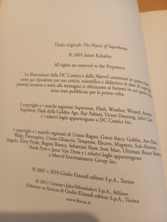 La fisica dei supereroi, James Kakalios, G+J Mondadori, 2011 | Immagine Gallery 15