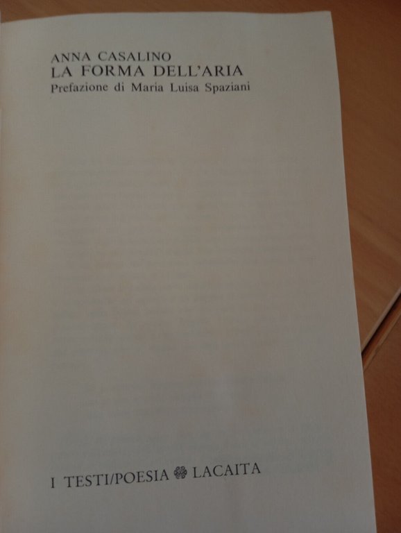 La forma dell'aria, Anna Casalino, 1990