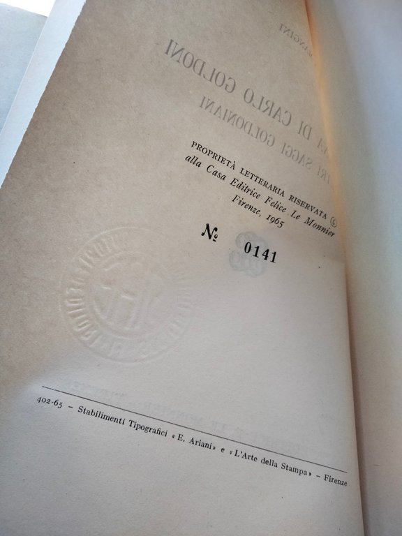 La fortuna di Carlo Goldoni e altri saggi, Nicola Mangini, …