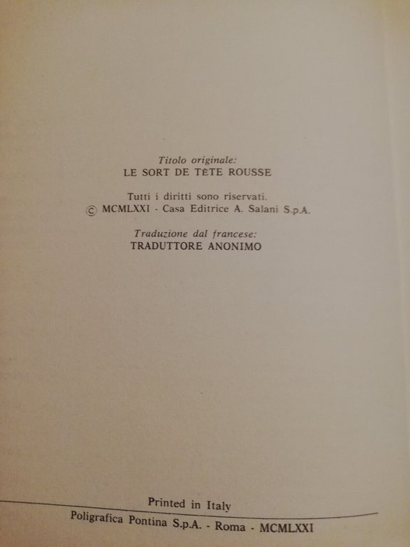 La fuga del "Melagrano", Besbre, 1971, Salani