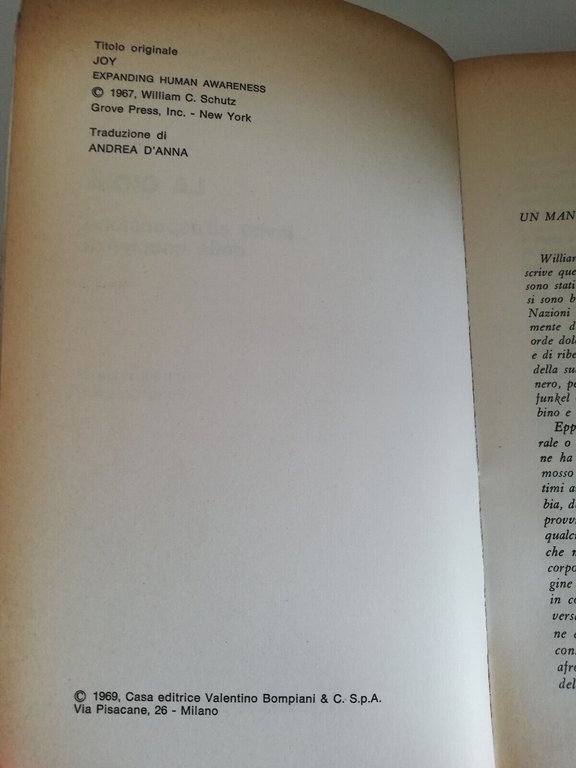 La gioia. Invito all'espansione della coscienza, William C. Schutz 1969 …