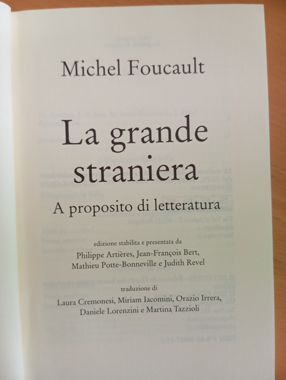 La grande straniera. A proposito di letteratura, Michel Foucault, 2015 | Immagine Gallery 5