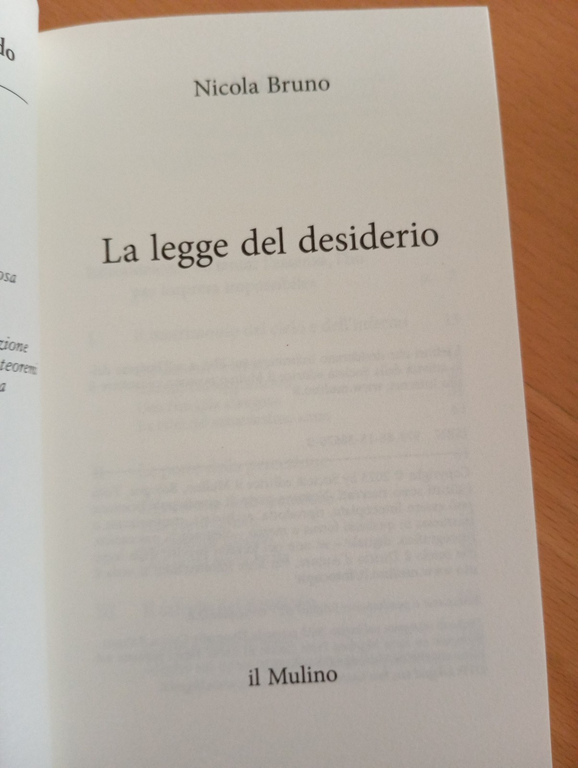 La legge del desiderio, Nicola Bruno, il Mulino, 2023 | Immagine Gallery 5