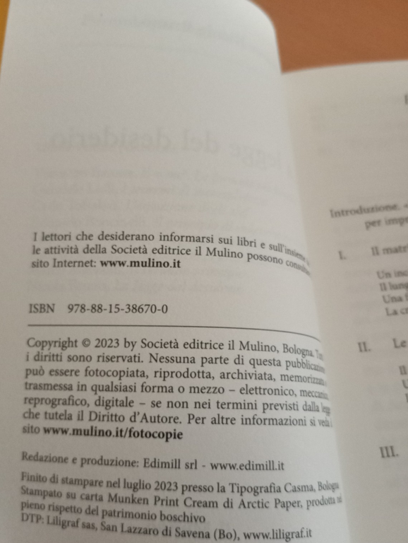 La legge del desiderio, Nicola Bruno, il Mulino, 2023 | Immagine Gallery 6