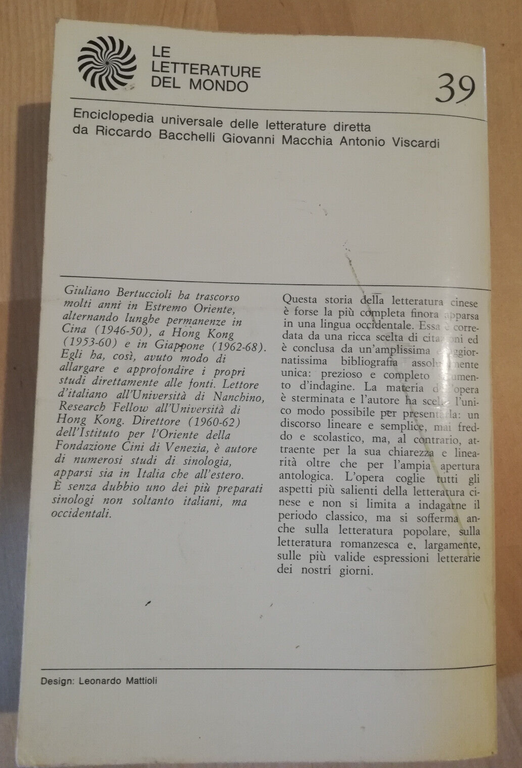 La letteratura cinese, Giuliano Bertuccioli, 1968, Sansoni Accademia