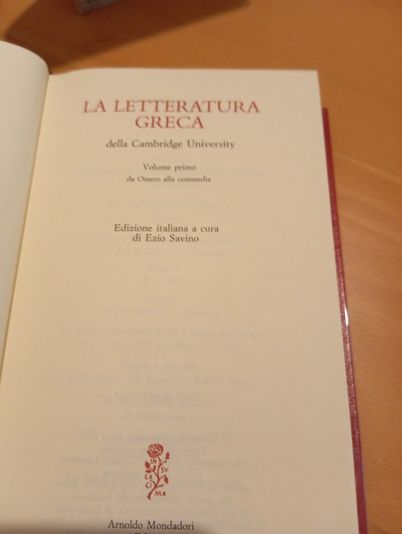 La letteratura greca, due volumi Meridiani Mondadori, 1989, edizione molto …