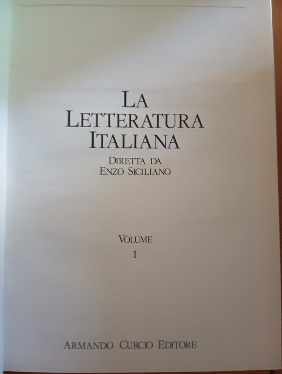 La letteratura Italiana, 8 volumi, Enzo Siciliano, Curcio