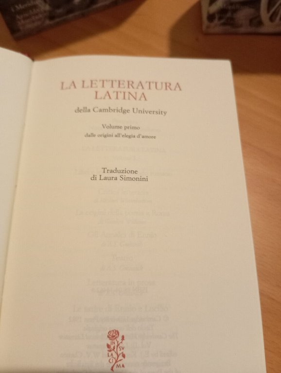 La letteratura latina, due volumi Meridiani Mondadori, 1991 edizione molto …