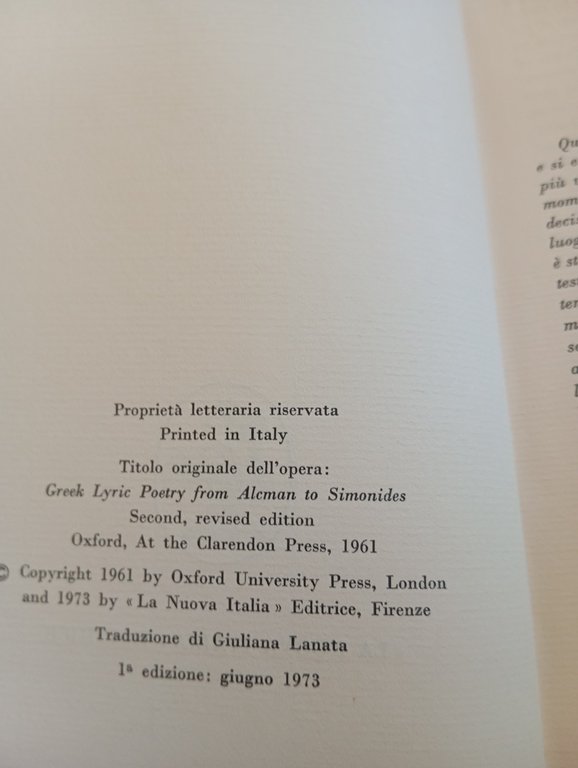 La lirica greca da Alcmane e Simonide, C. M. Bowra, … | Immagine Gallery 10