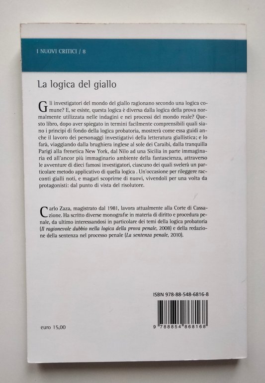 La logica del giallo, Carlo Zaza, Aracne, 2014