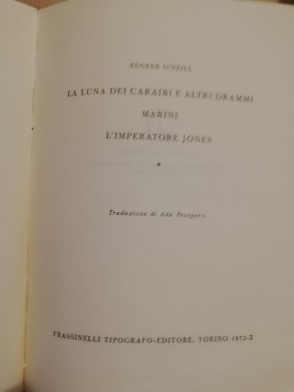 La luna dei caraibi, Eugene O'Neill, 1952, Frassinelli