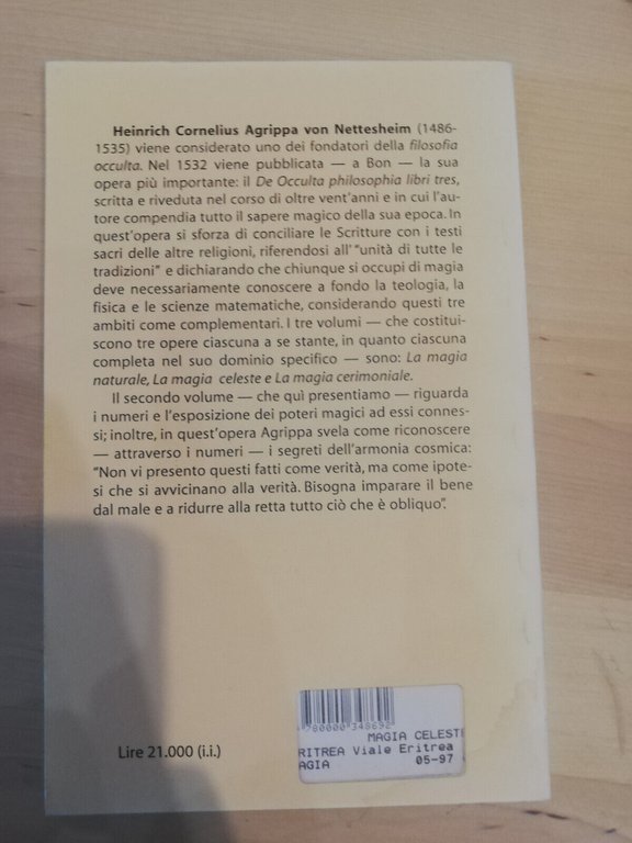 La magia celeste, Cornelio Agrippa, L'Arcano, 1997