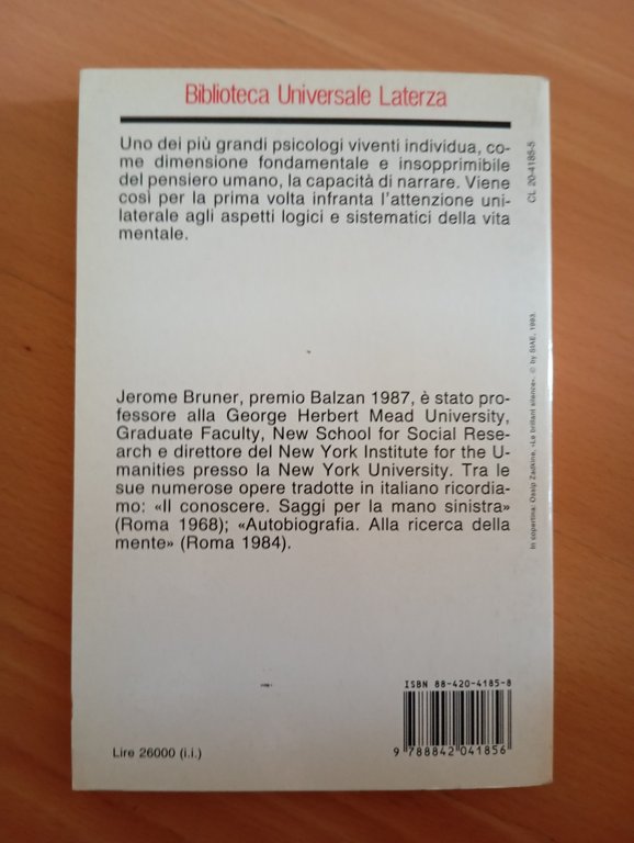 La mente a più dimensioni, Jerome Bruner, Laterza, 1993 | Immagine Gallery 6