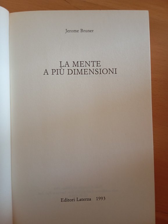 La mente a più dimensioni, Jerome Bruner, Laterza, 1993 | Immagine Gallery 7