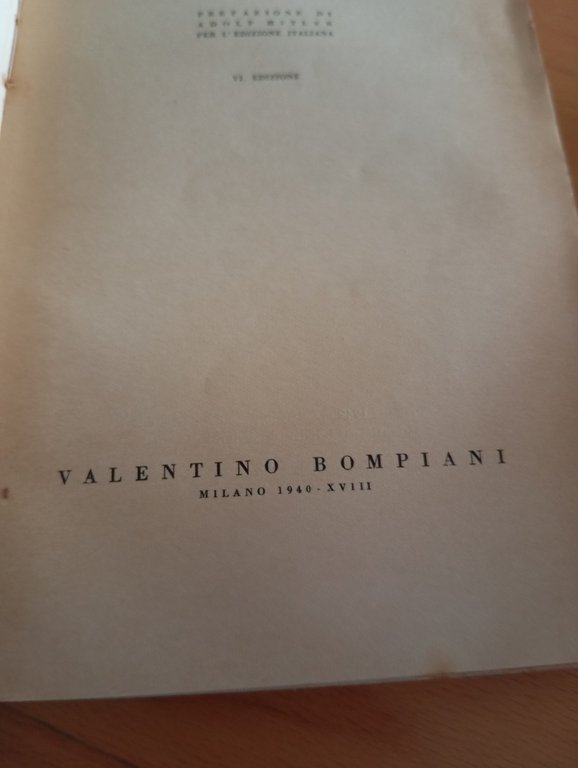 La mia vita, A. Hitler, Bompiani, 1940