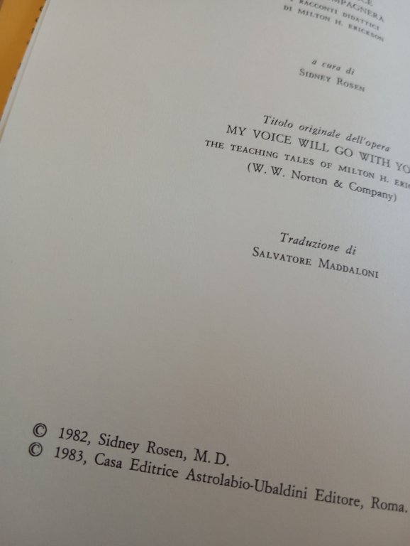 La mia voce ti accompagnerà, Milton H. Erickson, Astrolabio, 1983 | Immagine Gallery 6