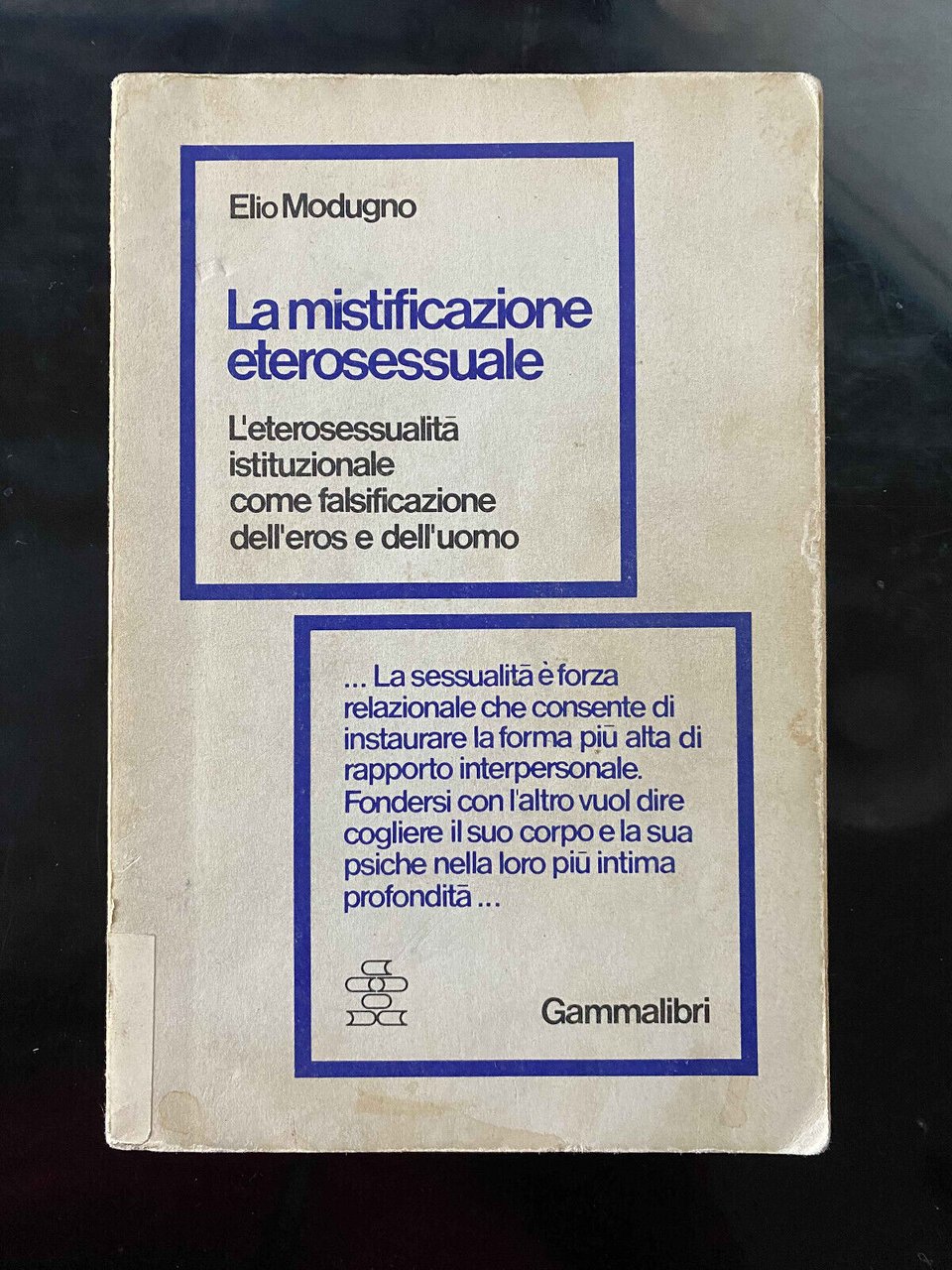 La mistificazione eterosessuale, Elio Modugno, 1978, Gammalibri