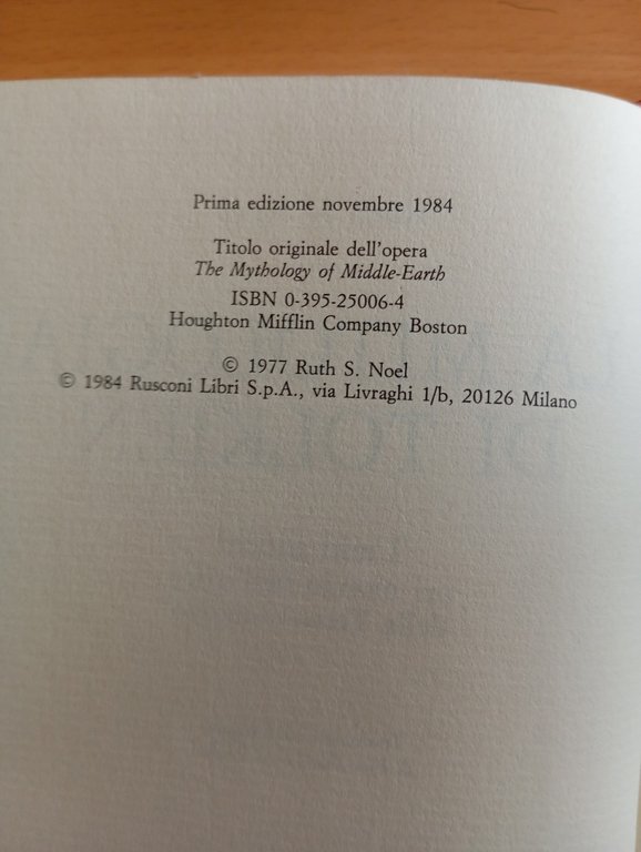 La mitologia di Tolkien, Ruth S. Noel, Rusconi, 1984 | Immagine Gallery 7