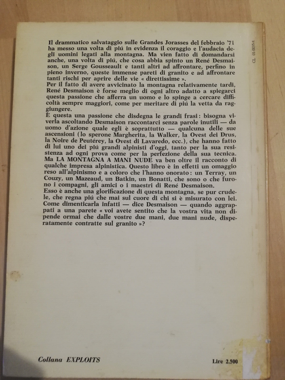 La montagna a mani nude, René Desmaison, 1972, Dall'Oglio