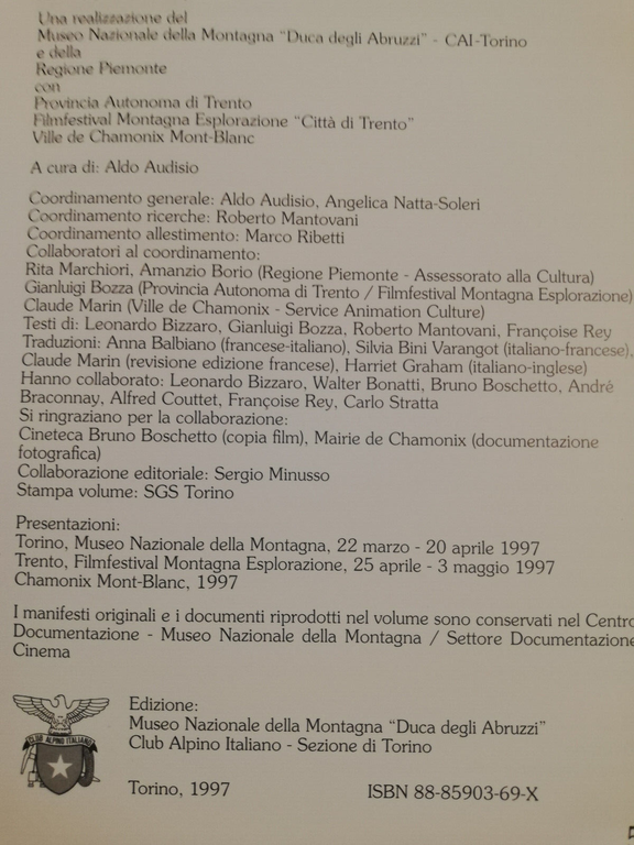 La montagna. L'avvenimento, il romanzo, il film, Aldo Audisio, 1997